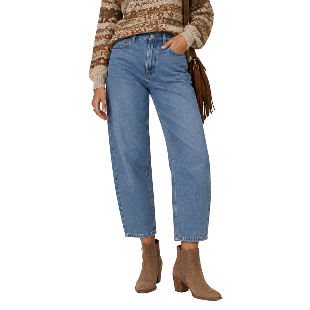 Free People Jeans Womens Size 28 Deep Tranch Straight Leg Cropped We The Free